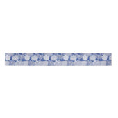 Blue White  Chinoiserie Floral Pattern Satijnen Lint (Voorkant)
