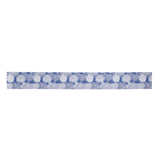 Blue White  Chinoiserie Floral Pattern Satijnen Lint (Voorkant)