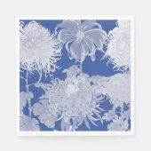 Blue White  Chinoiserie Floral Pattern Servet (Voorkant)