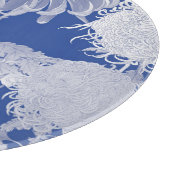 Blue White  Chinoiserie Floral Pattern Snijplank (Hoek)