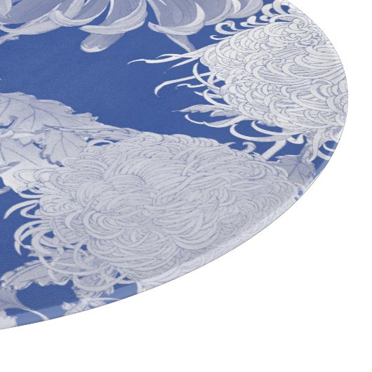 Blue White  Chinoiserie Floral Pattern Snijplank (Hoek)