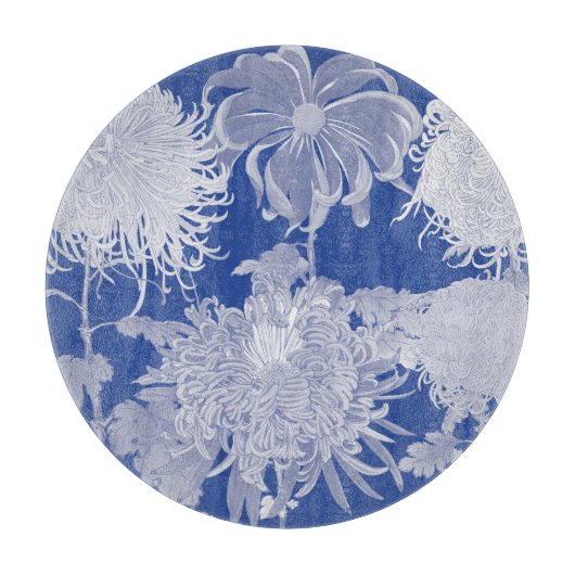 Blue White  Chinoiserie Floral Pattern Snijplank (Voorkant)