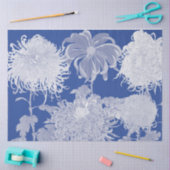 Blue White  Chinoiserie Floral Pattern Tissuepapier (Craft)