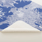 Blue White  Chinoiserie Floral Sherpa Deken (3/4)