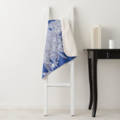Blue White  Chinoiserie Floral Sherpa Deken (In situ)