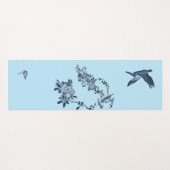 Blue White Chinoiserie Floral Stylish Monogram Yogamat (Achterkant (horizontaal))