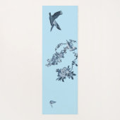 Blue White Chinoiserie Floral Stylish Monogram Yogamat (Achterkant)