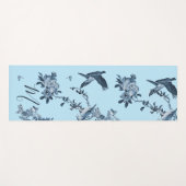 Blue White Chinoiserie Floral Stylish Monogram Yogamat (Voorkant (horizontaal))