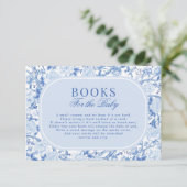 Blue White Chinoiserie Floral Toile Books for Baby Kaart (Staand voorkant)