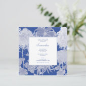 Blue White Chinoiserie Floral Vrijgezellenfeest Kaart (Staand voorkant)