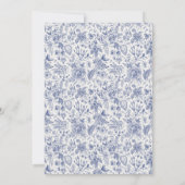 Blue White Chinoiserie Floral Vrijgezellenfeest Kaart (Achterkant)