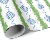 Blue & White Chinoiserie Garland Grandmillennial Cadeaupapier (Rol Hoek)