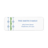 Blue & White Chinoiserie Garland Grandmillennial Etiket (Voorkant)