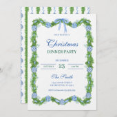 Blue & White Chinoiserie Garland Grandmillennial Kaart (Voorkant / Achterkant)