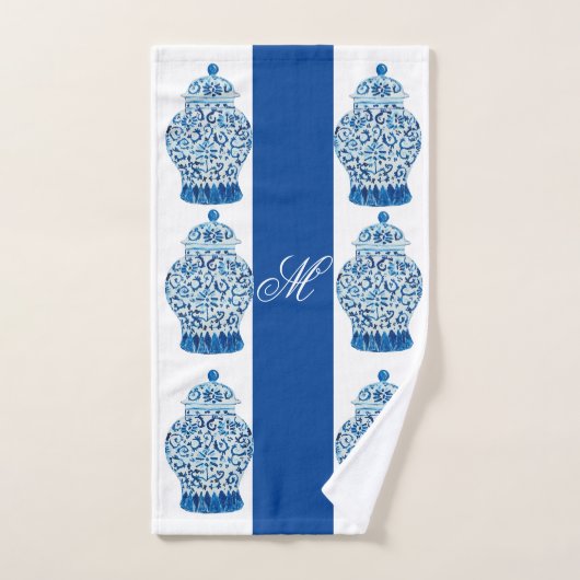 Blue White Chinoiserie Ginger Jar Jars Bad Handdoek (Handdoek)