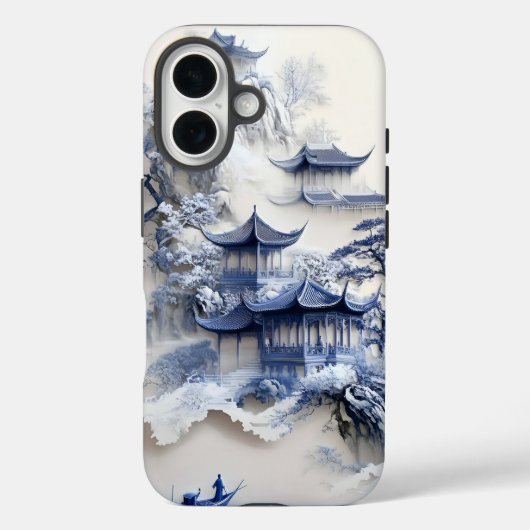 Blue & White Chinoiserie iPhone 13 Case – Artistic (Achterkant)
