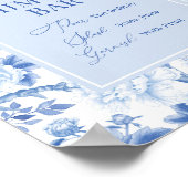 Blue White Chinoiserie Mimosa Bar Wedding Sign Poster (Hoek)