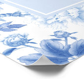 Blue White Chinoiserie Peony Bird Wedding Welcome Poster (Hoek)
