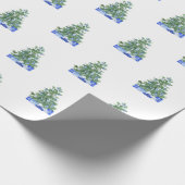 Blue White Chinoiserie Pottery Kerstmis - Gift Cadeaupapier (Hoek)