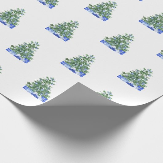 Blue White Chinoiserie Pottery Kerstmis - Gift Cadeaupapier (Hoek)