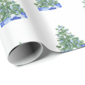 Blue White Chinoiserie Pottery Kerstmis - Gift Cadeaupapier (Rol Hoek)
