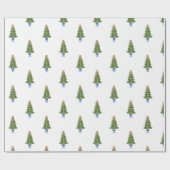 Blue White Chinoiserie Pottery Kerstmis - Gift Cadeaupapier (Vlak)