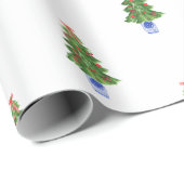 Blue White Chinoiserie Pottery Kerstmis - Gift Cadeaupapier (Rol Hoek)