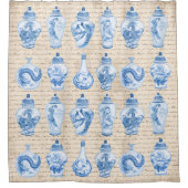 Blue White Chinoiserie Temple Ginger Jars Douchegordijn (Voorkant)