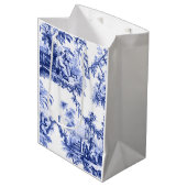 Blue White Chinoiserie Toile Medium Cadeauzakje (Voorkant Gekanteld)