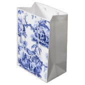 Blue White Chinoiserie Toile Medium Cadeauzakje (Achterkant Gekanteld)
