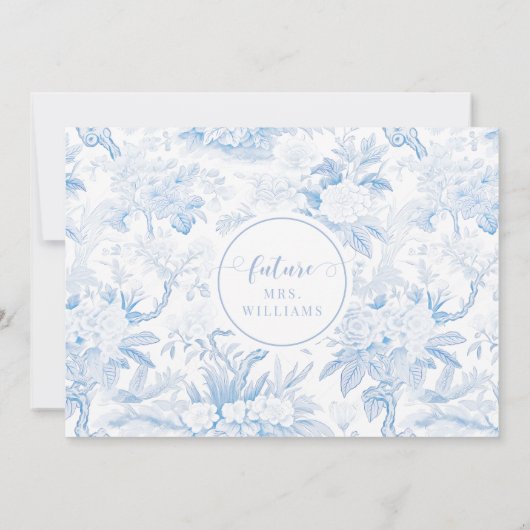 Blue White Chinoiserie Vrijgezellenfeest Recept Ka Kaart (Achterkant)