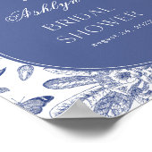 Blue White Chinoiserie Vrijgezellenfeest Welkomstb Poster (Hoek)