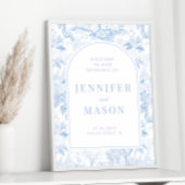 Blue White Chinoiserie Wedding Welcome Sign Poster