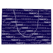 Blue & White Christmas Gift Bag | Santa's Reindeer Groot Cadeauzakje (Achterkant)