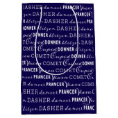 Blue & White Christmas Gift Bag | Santa's Reindeer Medium Cadeauzakje (Voorkant)