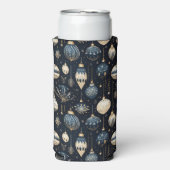 BLUE & WHITE CHRISTMAS HOLIDAY ORNAMENTS SELTZER BLIKJESKOELER (Seltzer Voorkant)