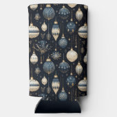 BLUE & WHITE CHRISTMAS HOLIDAY ORNAMENTS SELTZER BLIKJESKOELER (Achterkant)