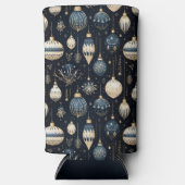 BLUE & WHITE CHRISTMAS HOLIDAY ORNAMENTS SELTZER BLIKJESKOELER (Voorkant)