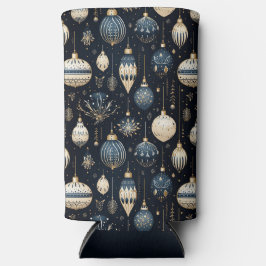 BLUE & WHITE CHRISTMAS HOLIDAY ORNAMENTS SELTZER BLIKJESKOELER