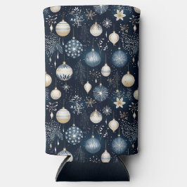 BLUE & WHITE CHRISTMAS HOLIDAY ORNAMENTS SELTZER BLIKJESKOELER