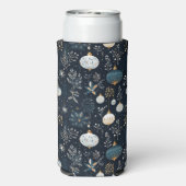 BLUE & WHITE CHRISTMAS HOLIDAY ORNAMENTS SELTZER BLIKJESKOELER (Seltzer Achterkant)