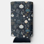 BLUE & WHITE CHRISTMAS HOLIDAY ORNAMENTS SELTZER BLIKJESKOELER (Achterkant)