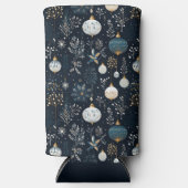 BLUE & WHITE CHRISTMAS HOLIDAY ORNAMENTS SELTZER BLIKJESKOELER (Voorkant)