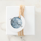 Blue White Christmas Snowflakes Ornament Bedankjes Labels (In situ)