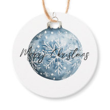 Blue White Christmas Snowflakes Ornament