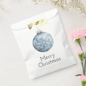 Blue White Christmas Snowflakes Ornamenten Bedankzakje (Gezegeld)