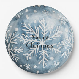 Blue White Christmas Snowflakes Ornamenten Papieren Bordje