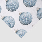 Blue White Christmas Snowflakes Ornamenten Tissuepapier (Detail)