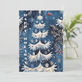 Blue White Christmas Tree Holiday Kaart (Staand voorkant)