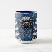 Blue White Christmas Tree Holiday Mok (Midden)